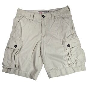 American Eagle Classic Cargo Shorts Casual Outdoor Cotton Beige Sz 30 Gorp Retro